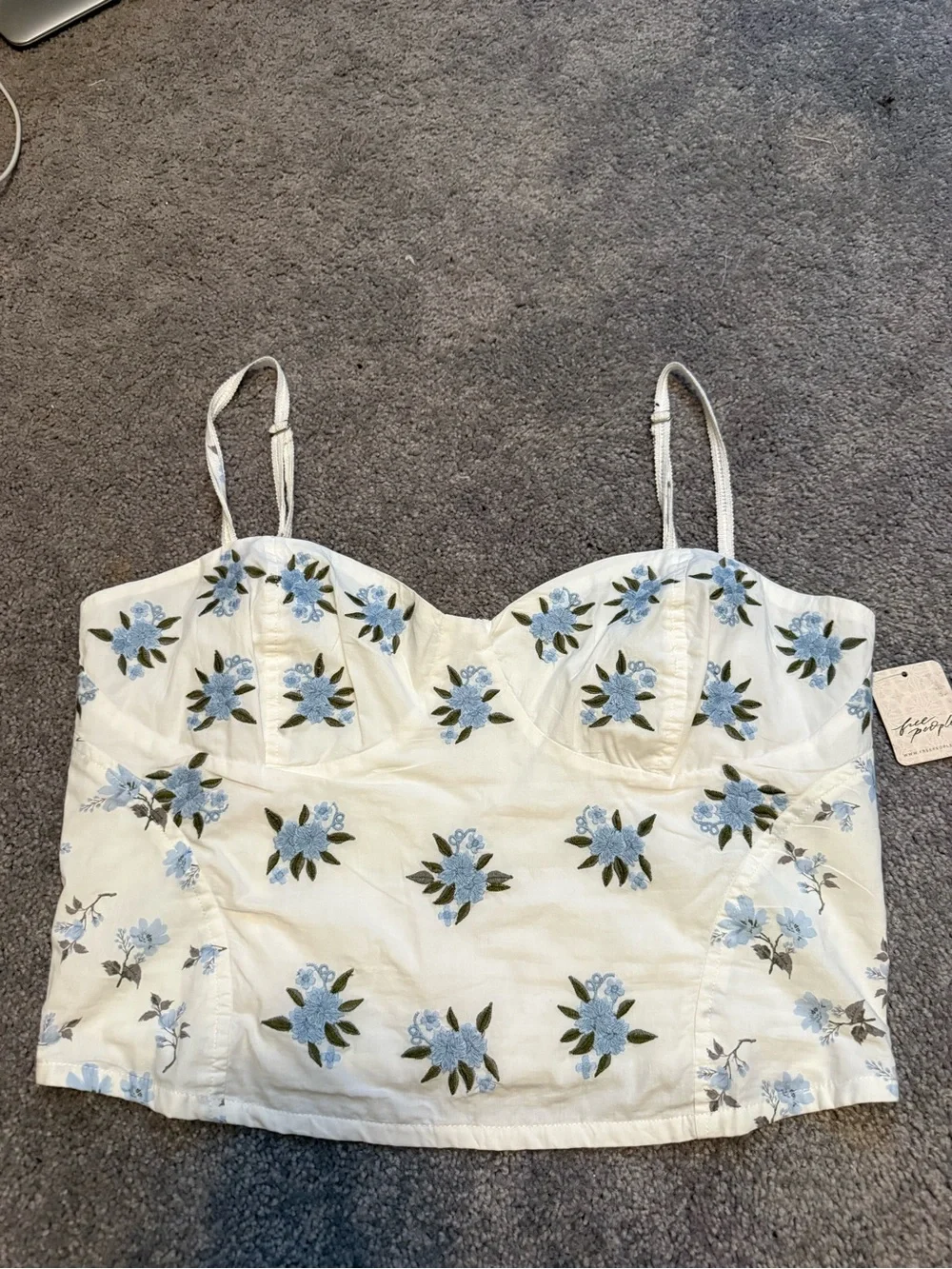 Free People Wild Flowers Embroidered Bustier NWT $98